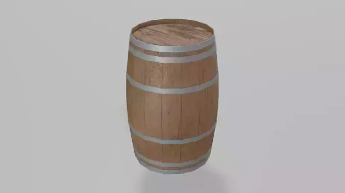 Medium Toasted Lowpoly Firkin Barrel