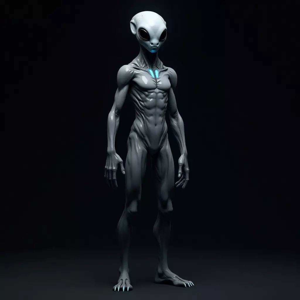 Alien Humanoid Sci-Fi Character Rigged 3D Model 3D print model_0