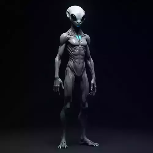 Alien Humanoid Sci-Fi Character  Rigged 3D Model