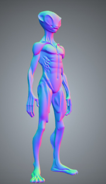 Alien Humanoid Sci-Fi Character Rigged 3D Model 3D print model_7