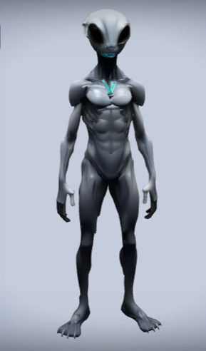 Alien Humanoid Sci-Fi Character Rigged 3D Model 3D print model_2