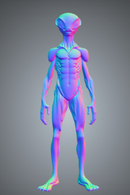 Alien Humanoid Sci-Fi Character Rigged 3D Model 3D print model_6