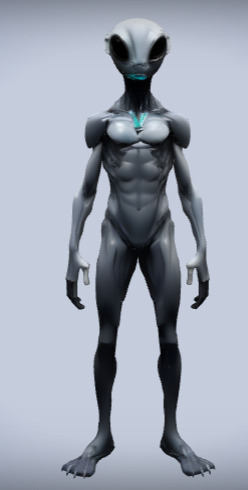 Alien Humanoid Sci-Fi Character Rigged 3D Model 3D print model_4