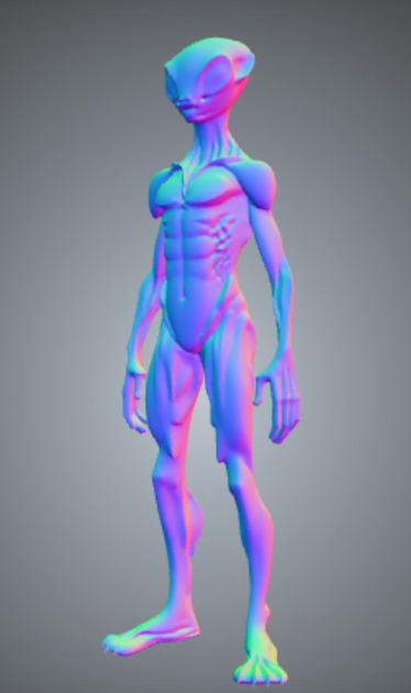 Alien Humanoid Sci-Fi Character Rigged 3D Model 3D print model_8