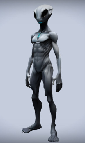 Alien Humanoid Sci-Fi Character Rigged 3D Model 3D print model_3