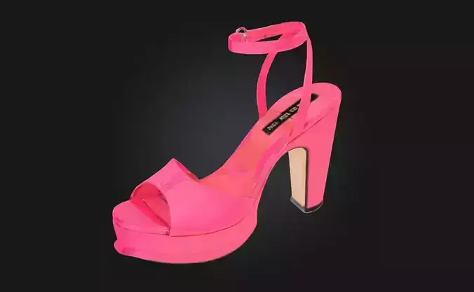 Pink Platform Heel  Bold and Playful Footwear Statement 3D model