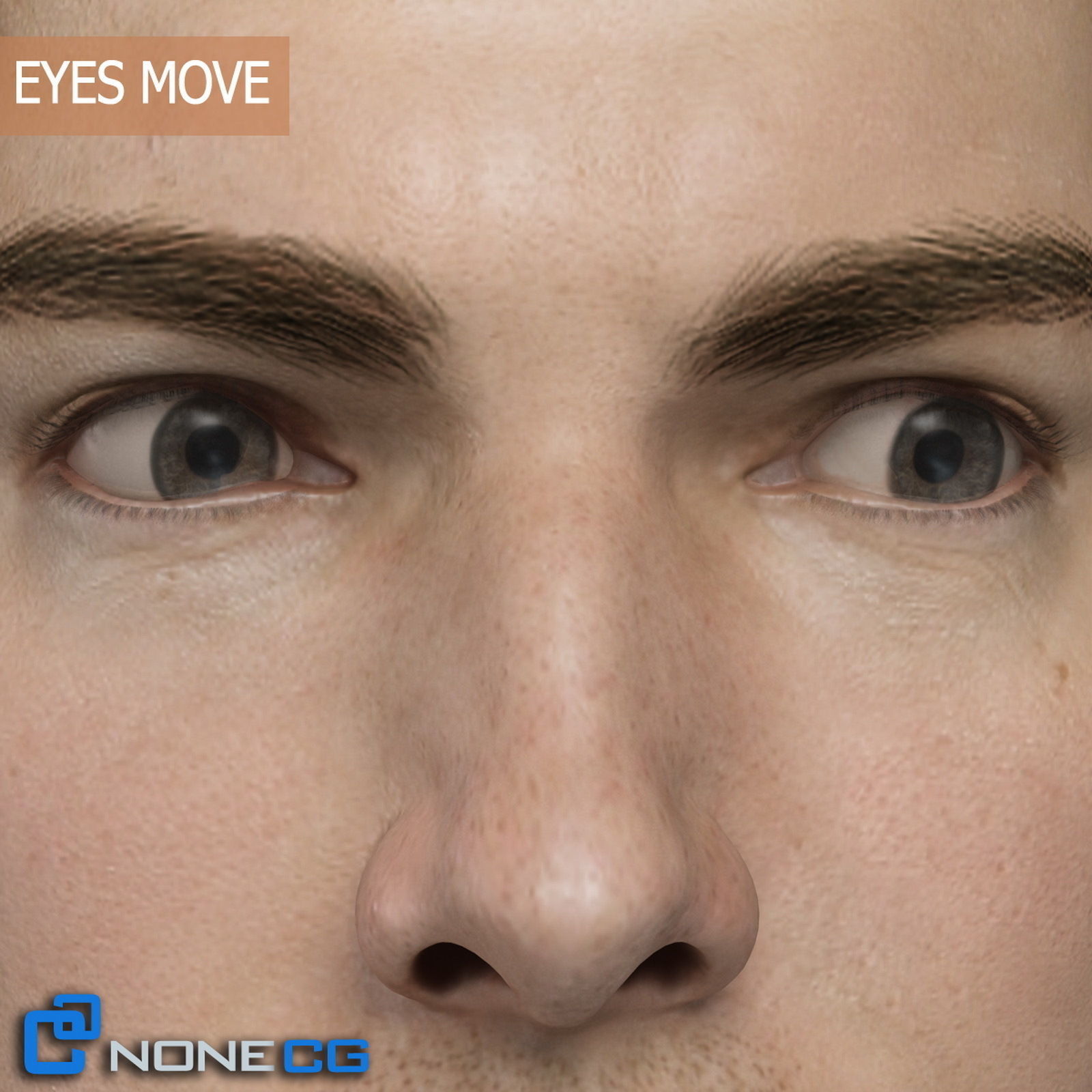 Adult Male Head Rigged 3D model_8