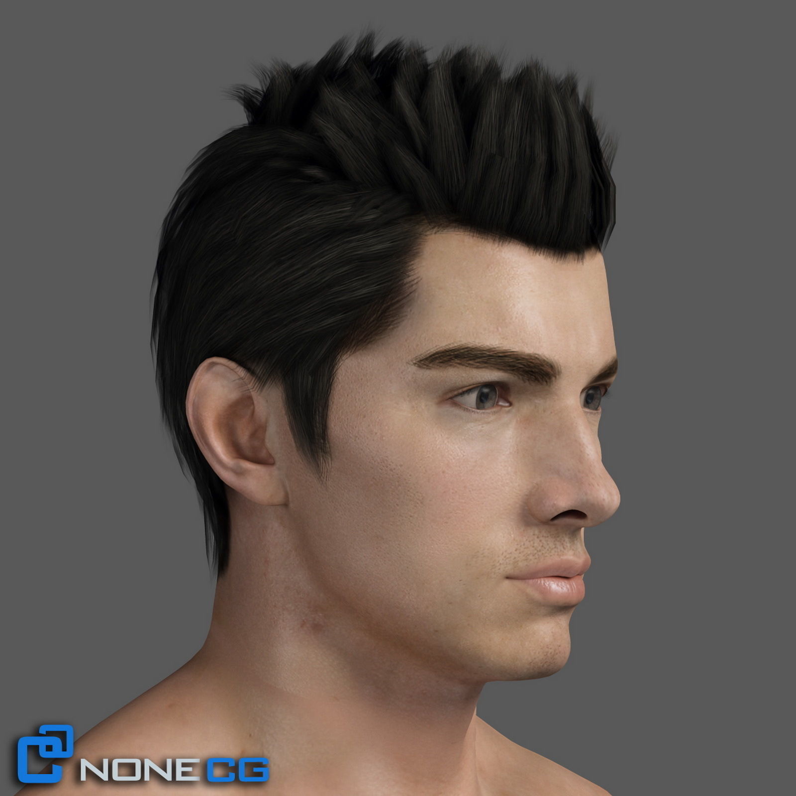 Adult Male Head Rigged 3D model_11