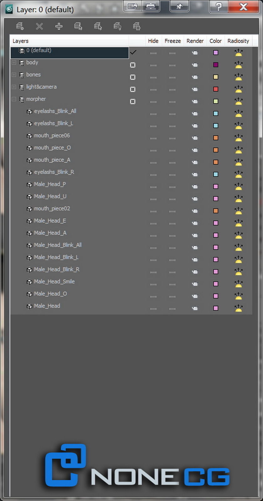 Adult Male Head Rigged 3D model_17