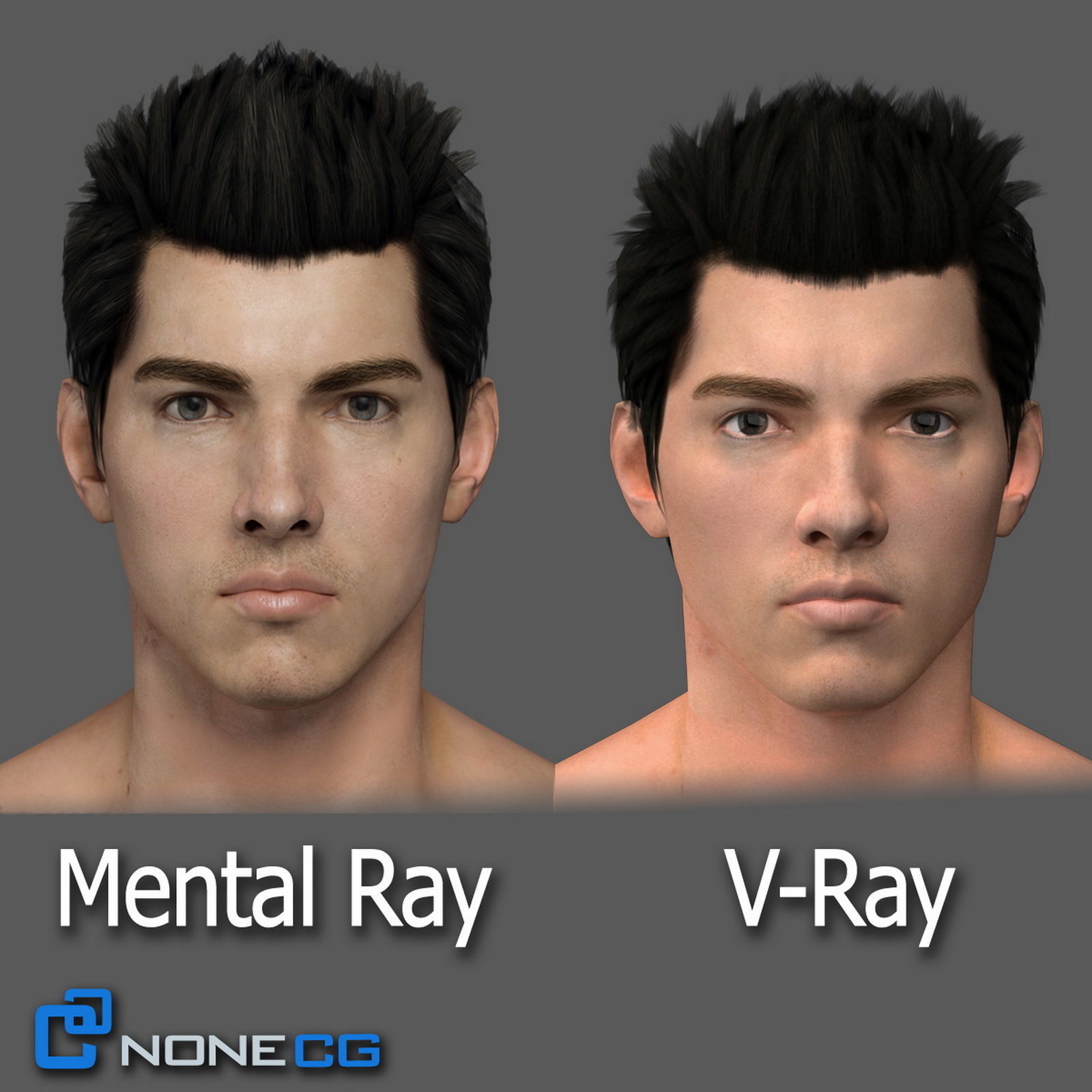 Adult Male Head Rigged 3D model_2