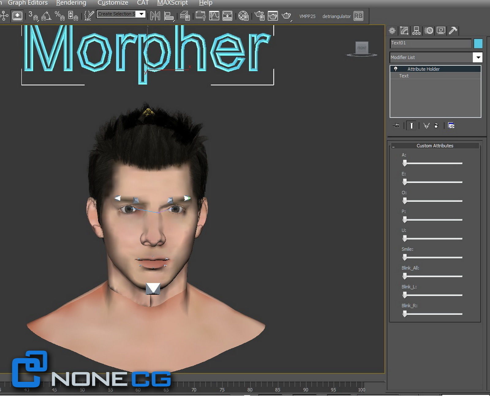 Adult Male Head Rigged 3D model_19