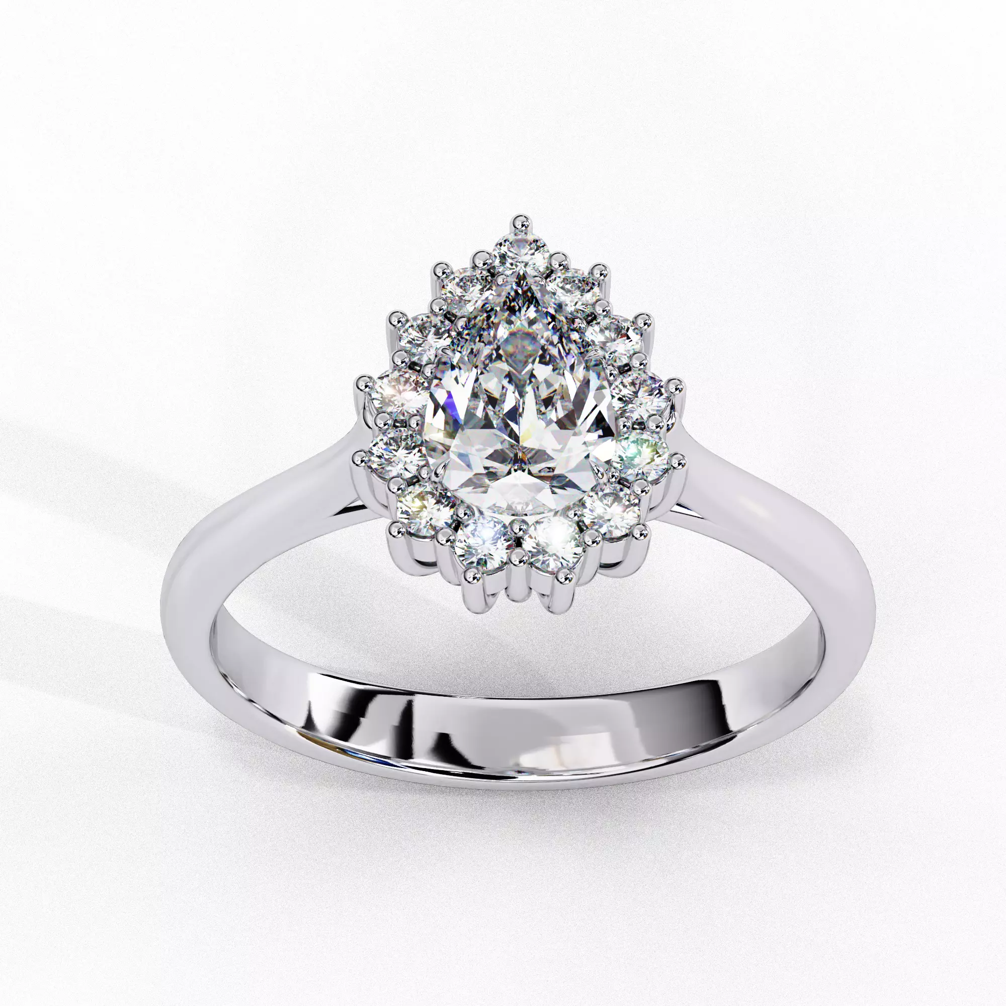 PEAR DIAMOND RING -CAD-035 3D model_0