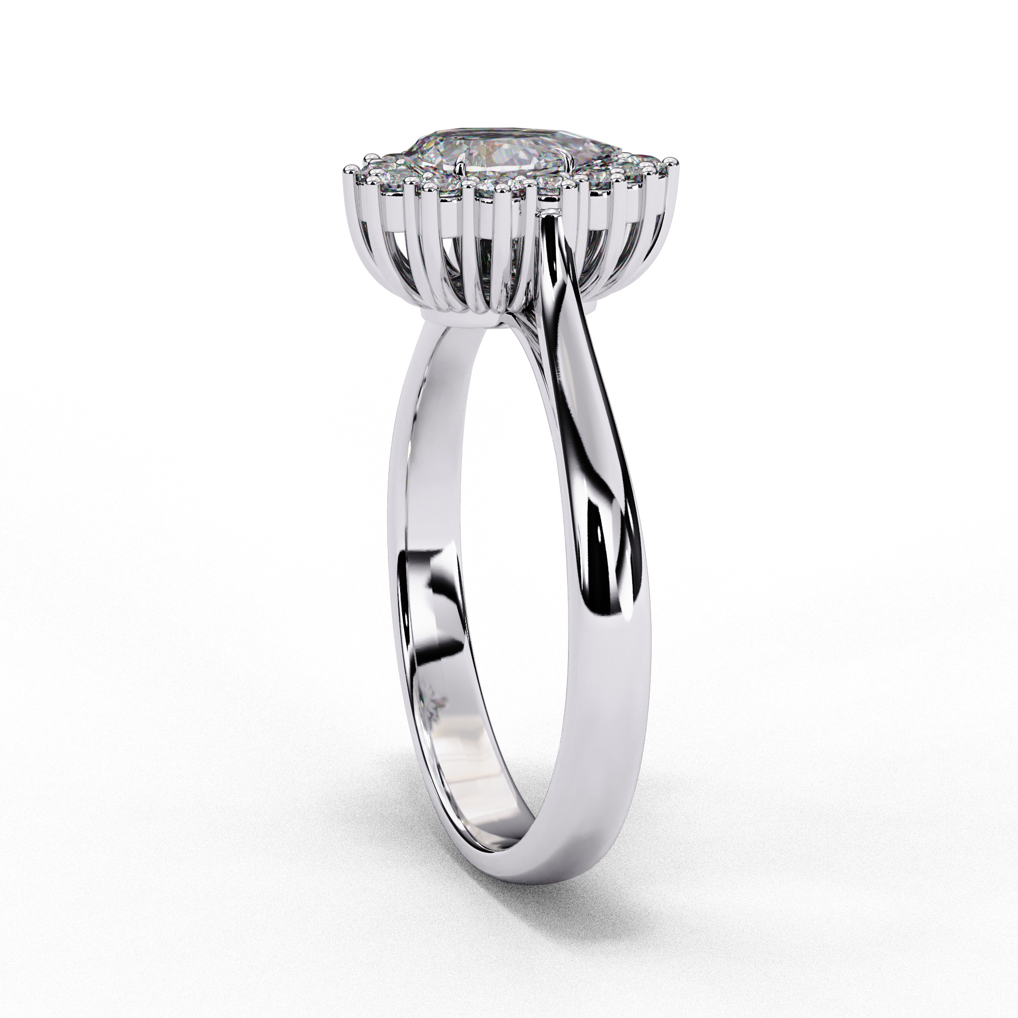 PEAR DIAMOND RING -CAD-035 3D model_9