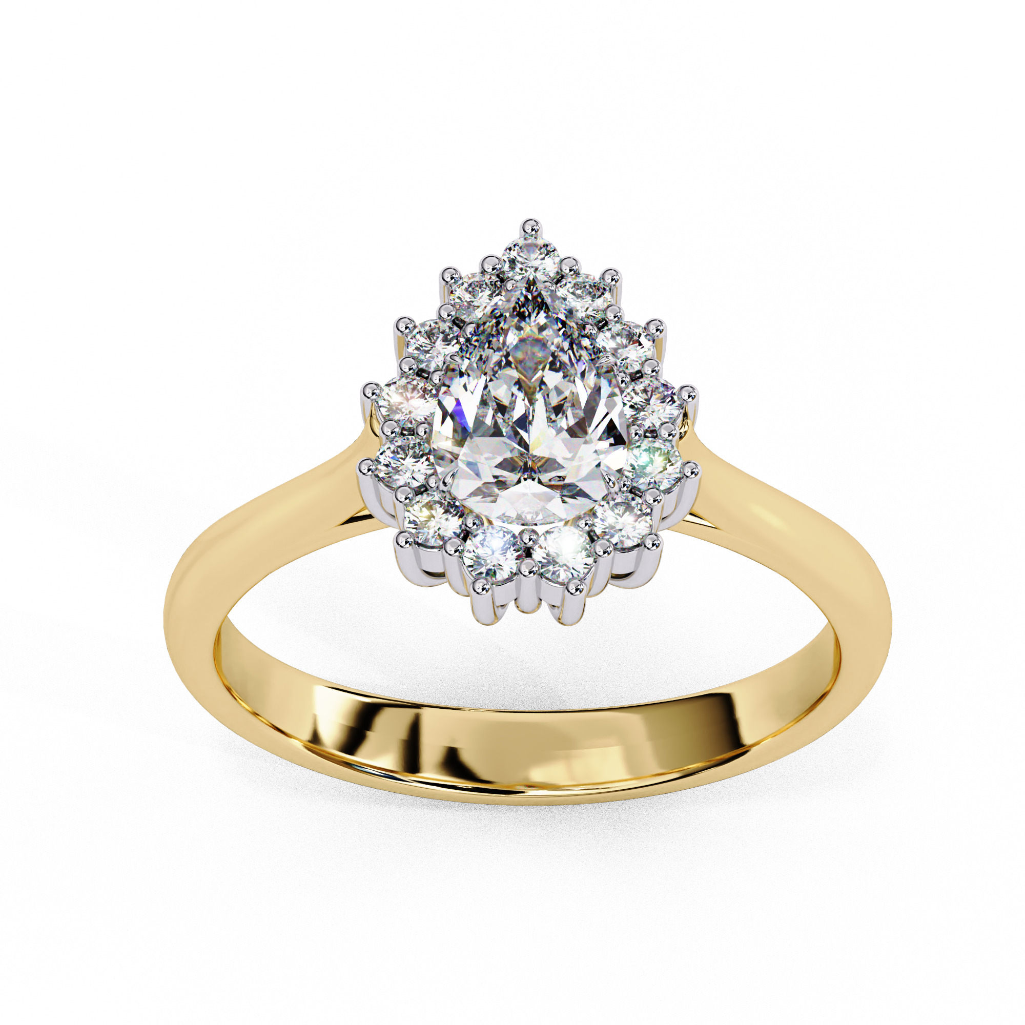 PEAR DIAMOND RING -CAD-035 3D model_1