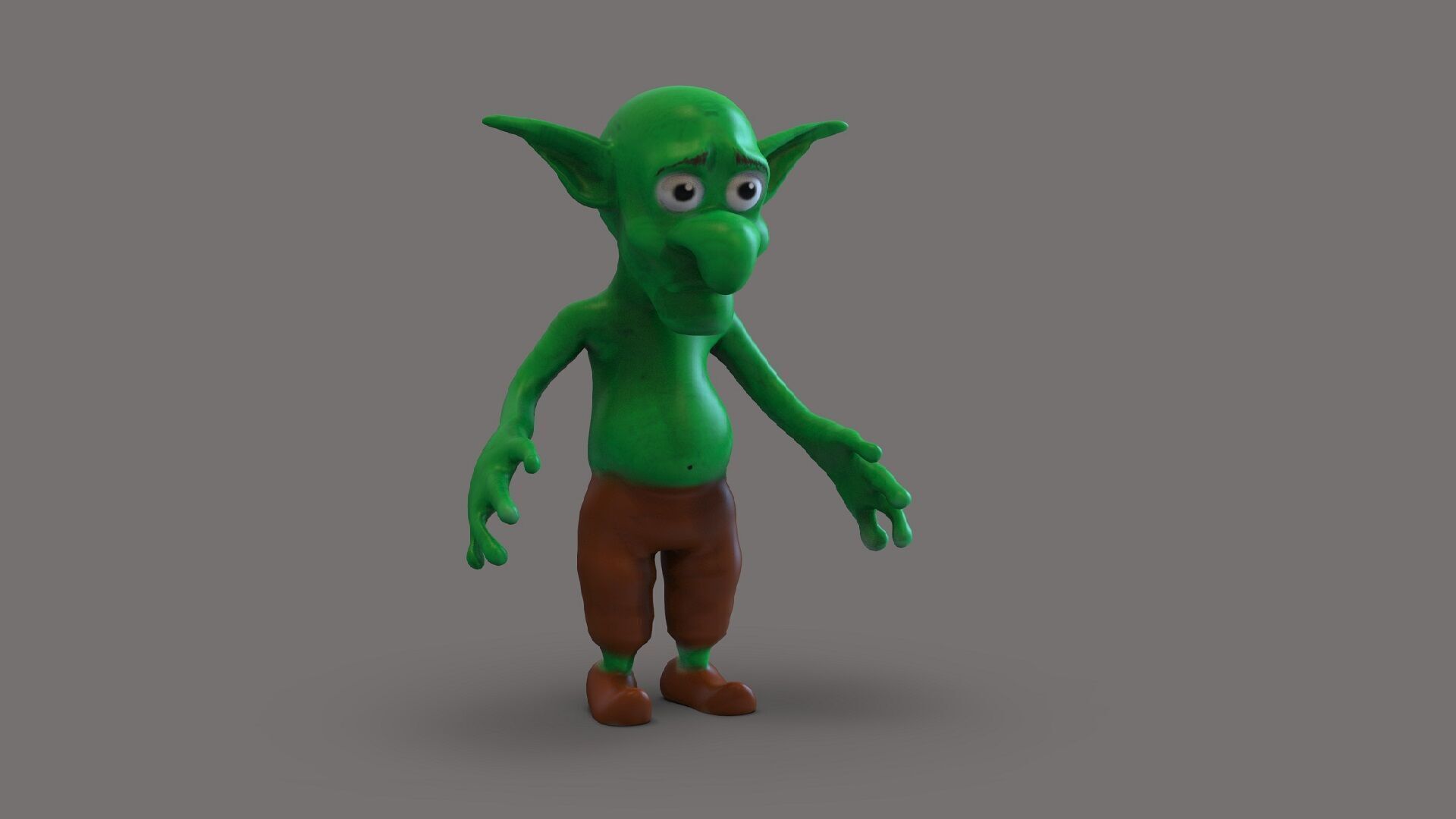 Orc toon Low-poly 3D model_3