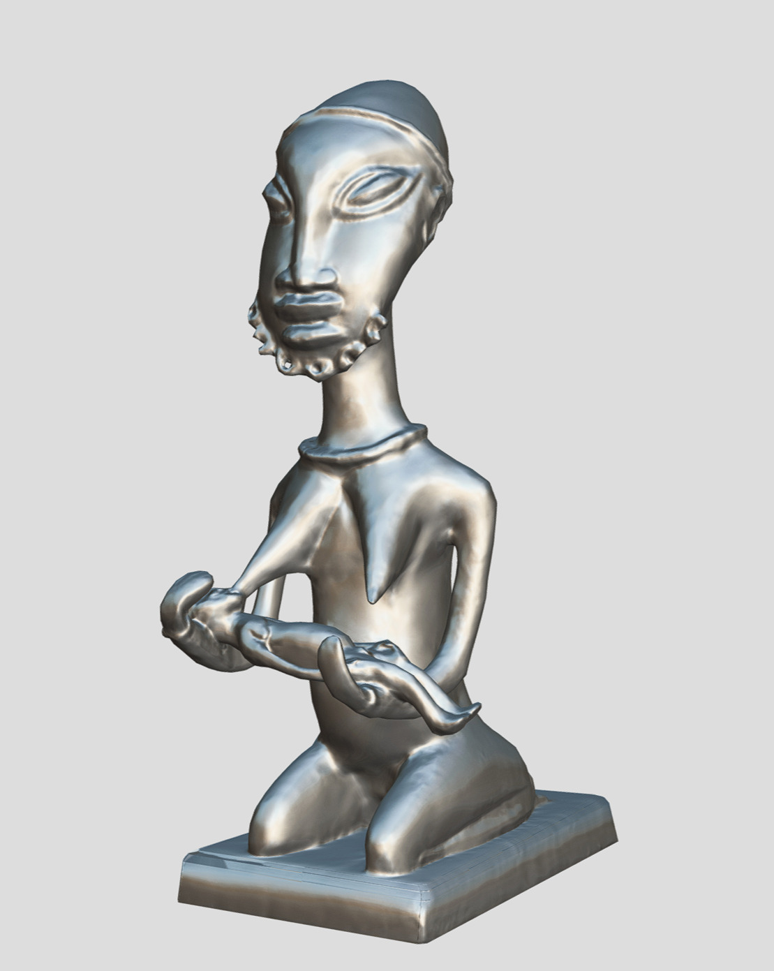 Ogboni Maternity Figure-Onile Low-poly 3D model_6