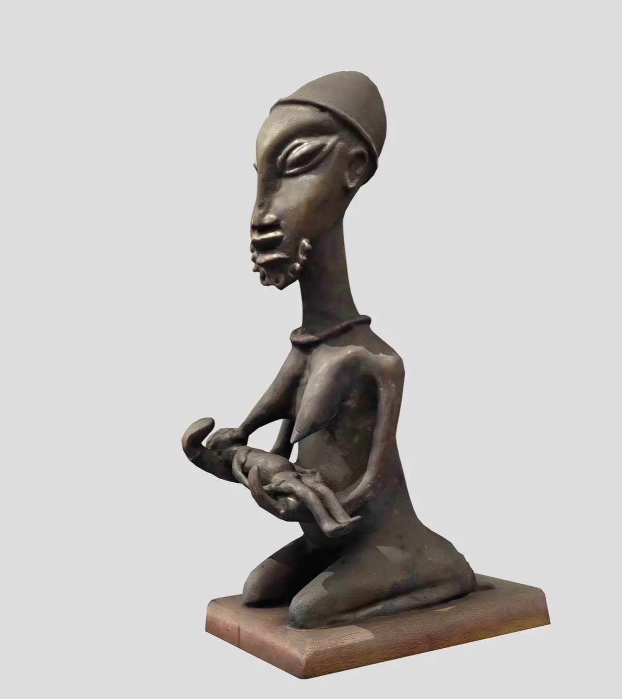 Ogboni Maternity Figure-Onile Low-poly 3D model_0