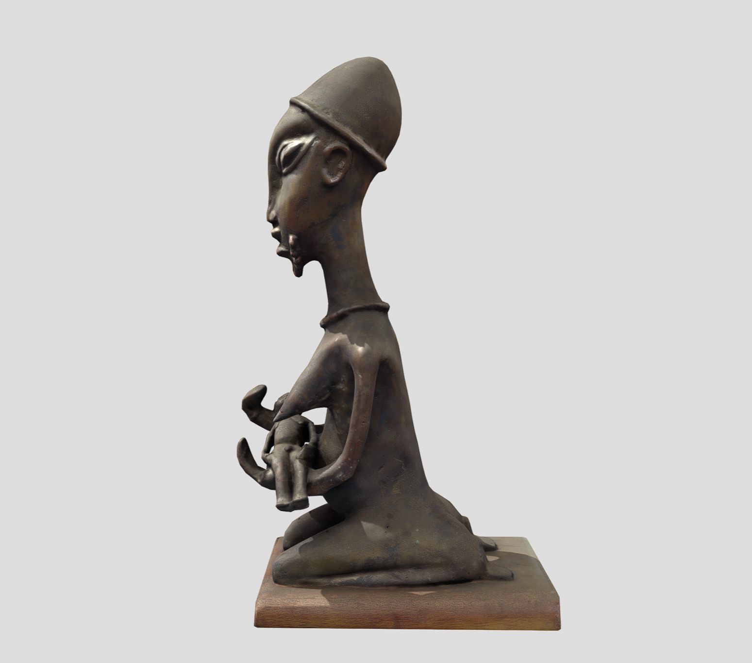 Ogboni Maternity Figure-Onile Low-poly 3D model_1