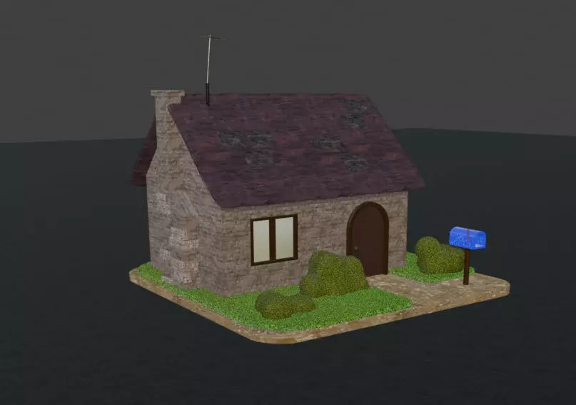 Stylized House - Game 3D Model Low-poly 3D model_0