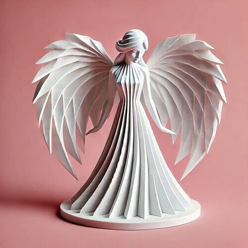 Origami Style Angel Minimalist style 3D print model
