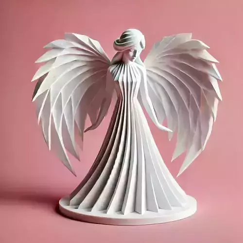 Origami Style Angel Minimalist style