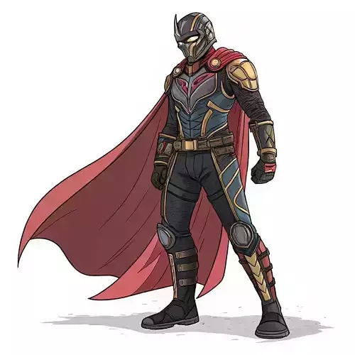  Futuristic Superhero Armor with Cape and Accessories