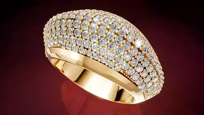 Mountain diamond Pave Ring