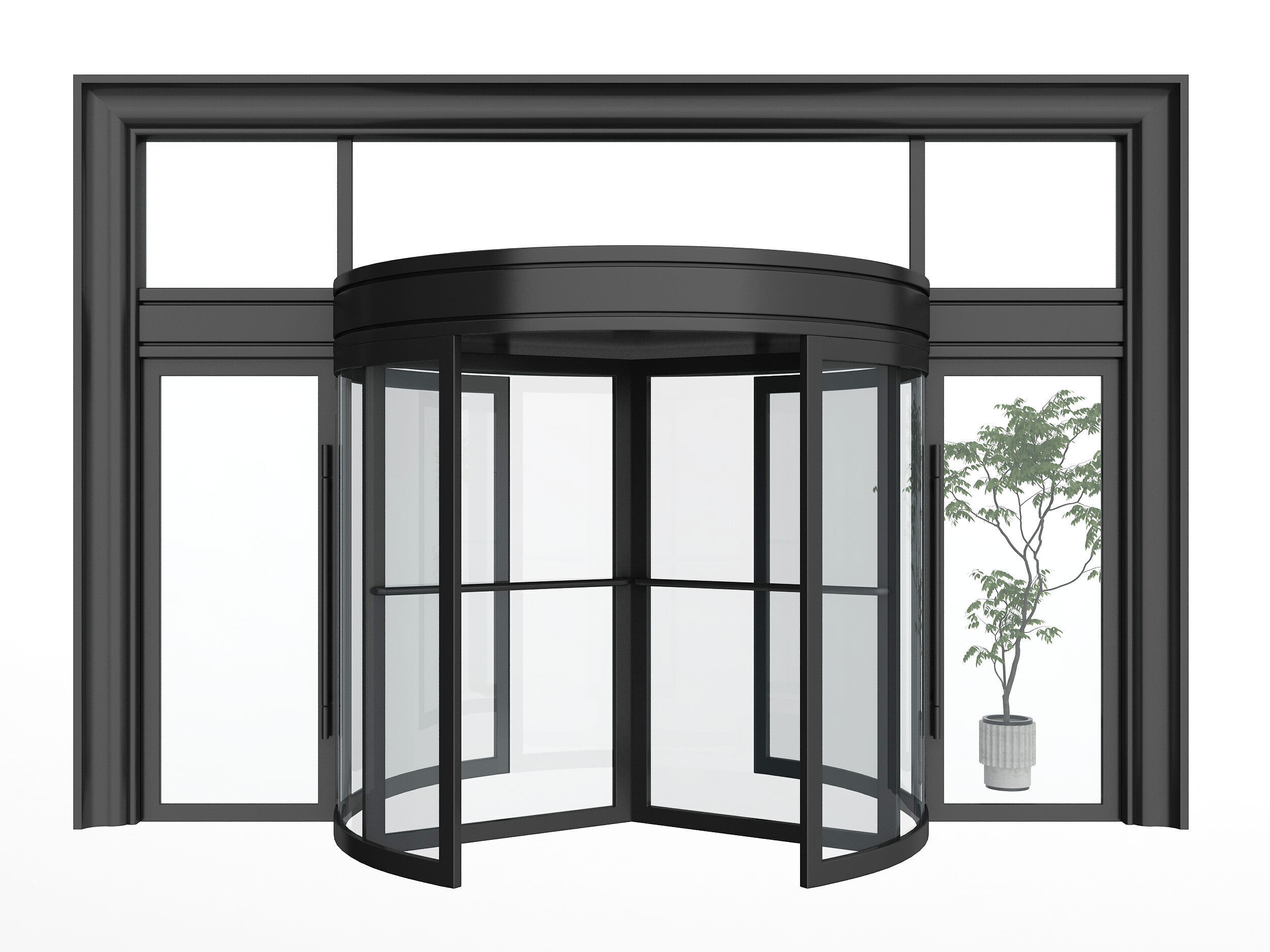 Revolving door Low-poly 3D model_3