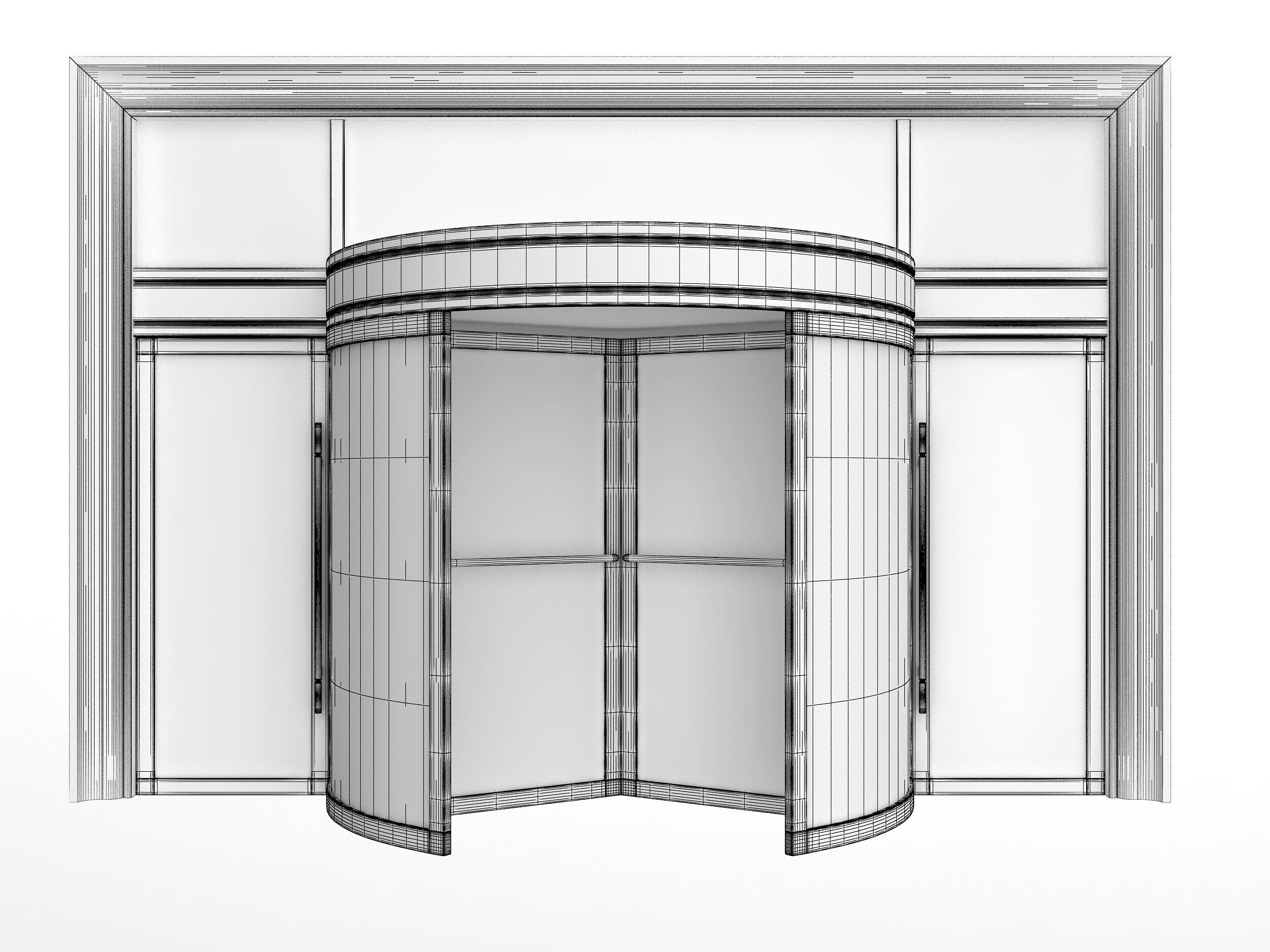 Revolving door Low-poly 3D model_6
