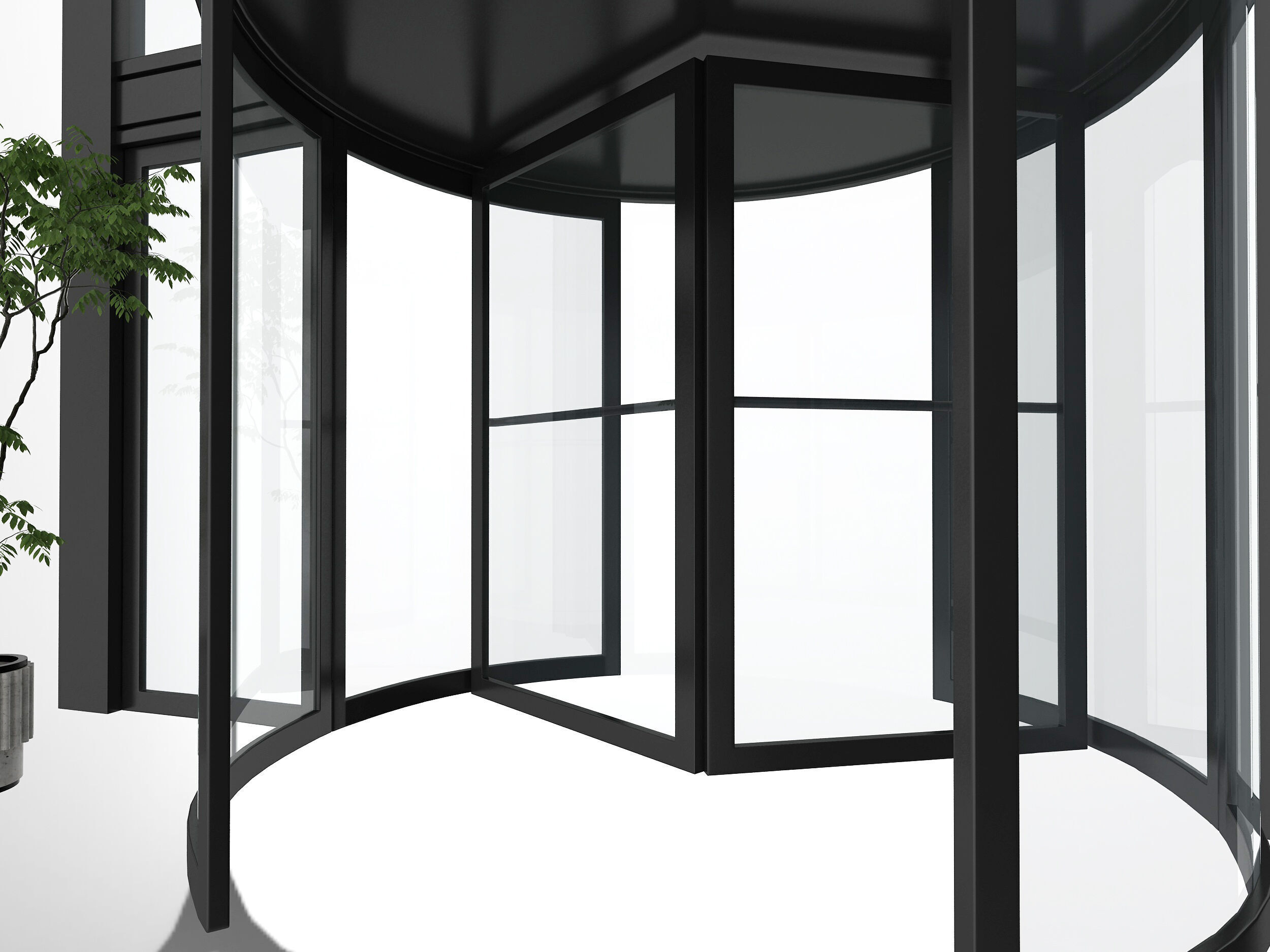 Revolving door Low-poly 3D model_5