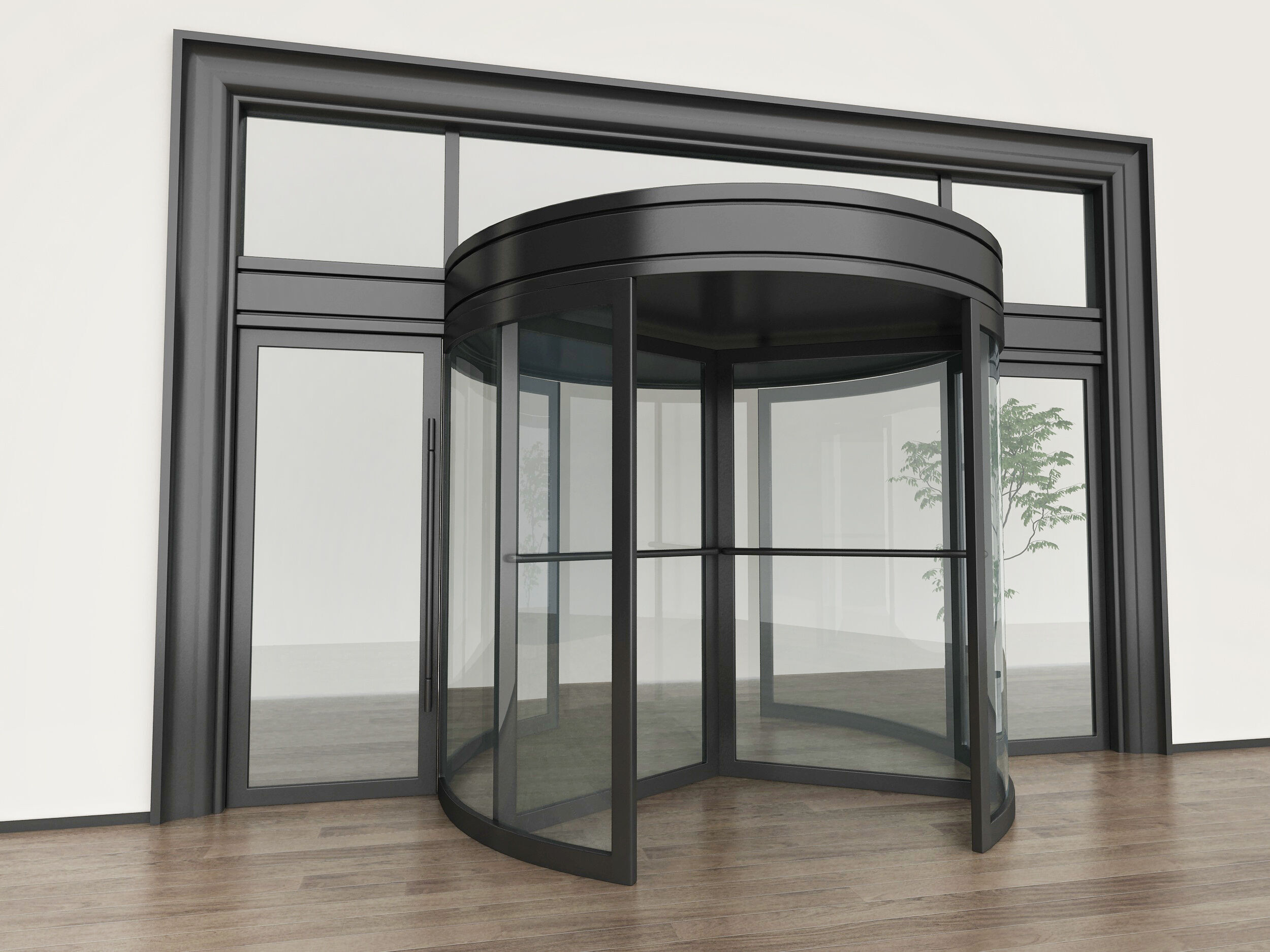 Revolving door Low-poly 3D model_1