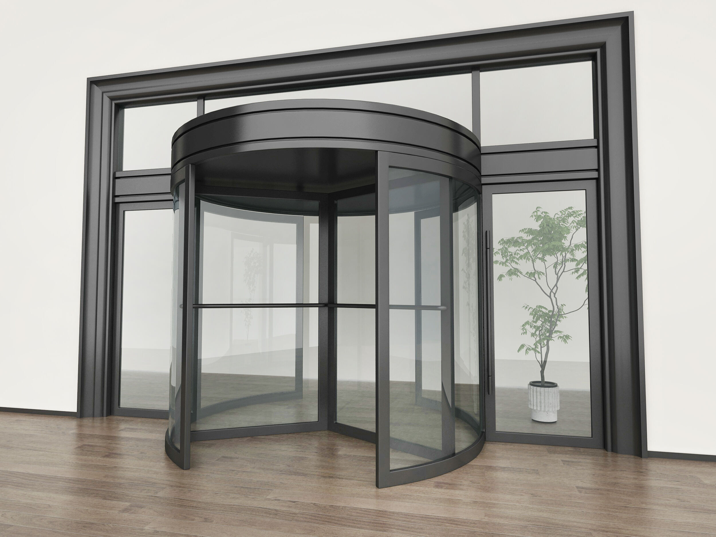 Revolving door Low-poly 3D model_2