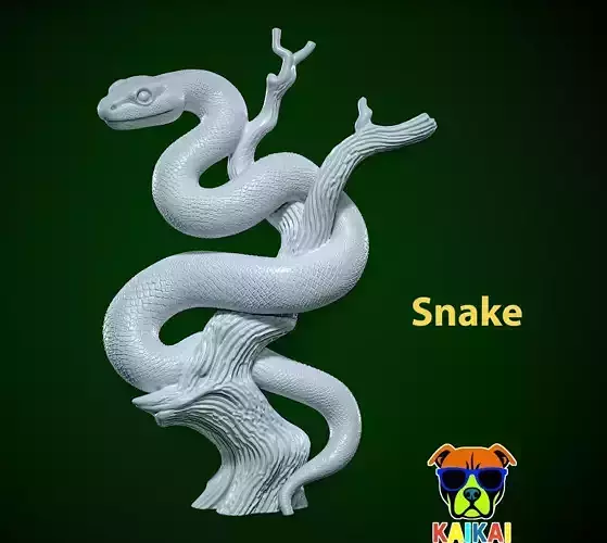 Snake statue - Tree snake hunting - 3D print 3D print model