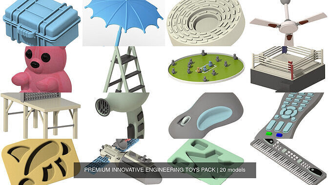 PREMIUM INNOVATIVE ENGINEERING TOYS PACK 3D Model Collection