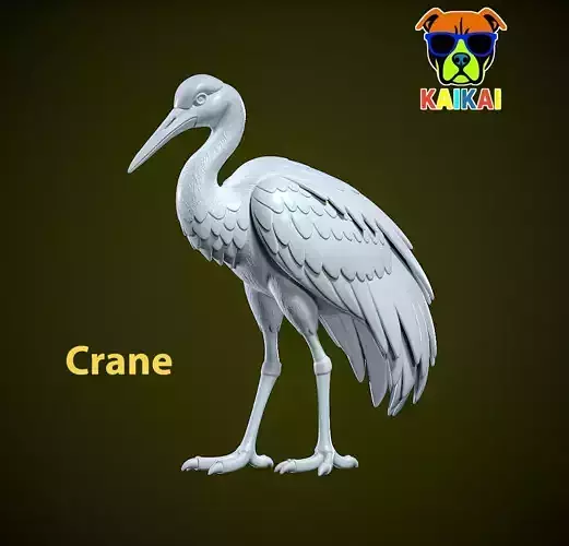 Crane statue - Stork decor - 3D print 3D print model