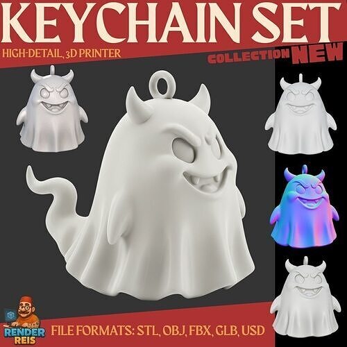 Cute Demon-Ghost Hybrid Keychain 3D print model