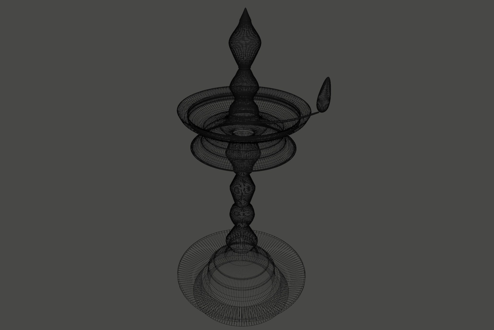 Indian Traditional Lamp 3D Single Flame animation for Blender UE 3D model_10