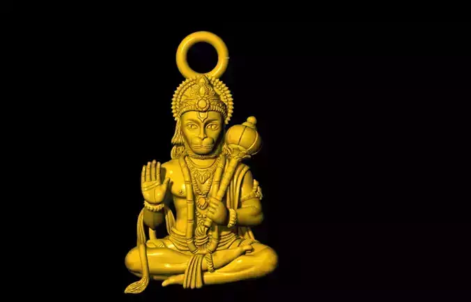 Hanuman 3D Printed Pendant