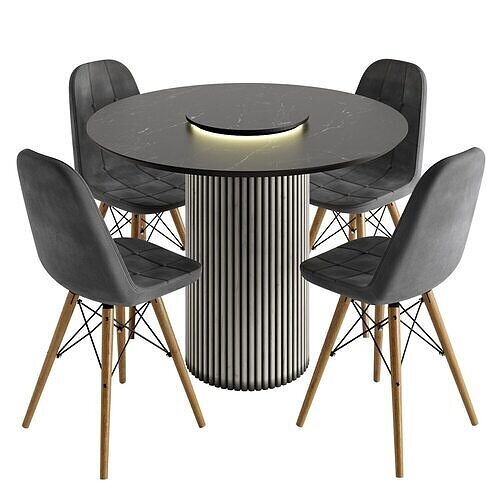Modern dining set 3D model