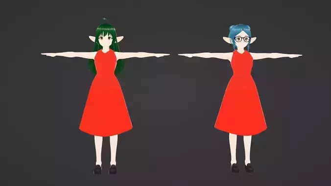 Pack of 2 Stylized Witch Watch VRChat Ready Low-Poly 3D Models Low-poly 3D model