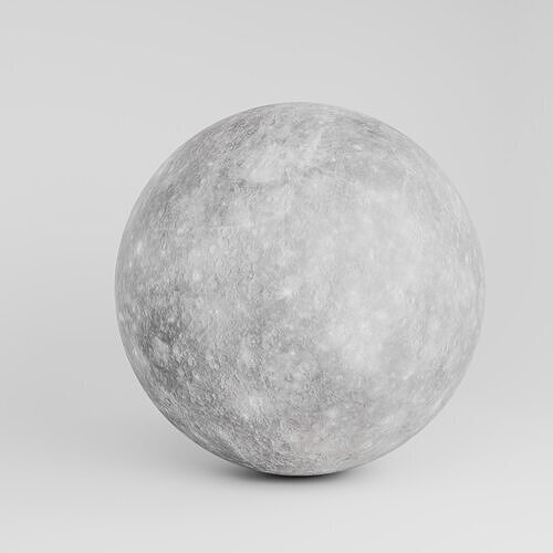 3D Planet Mercury Low-poly 3D model