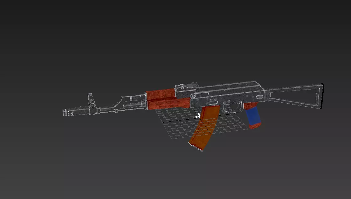 aks47 Low-poly 3D model_0