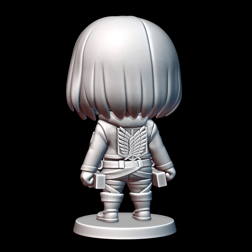 Chibi Mikasa 3D print model_3