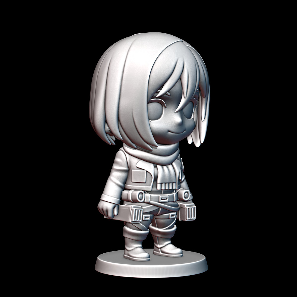 Chibi Mikasa 3D print model_2