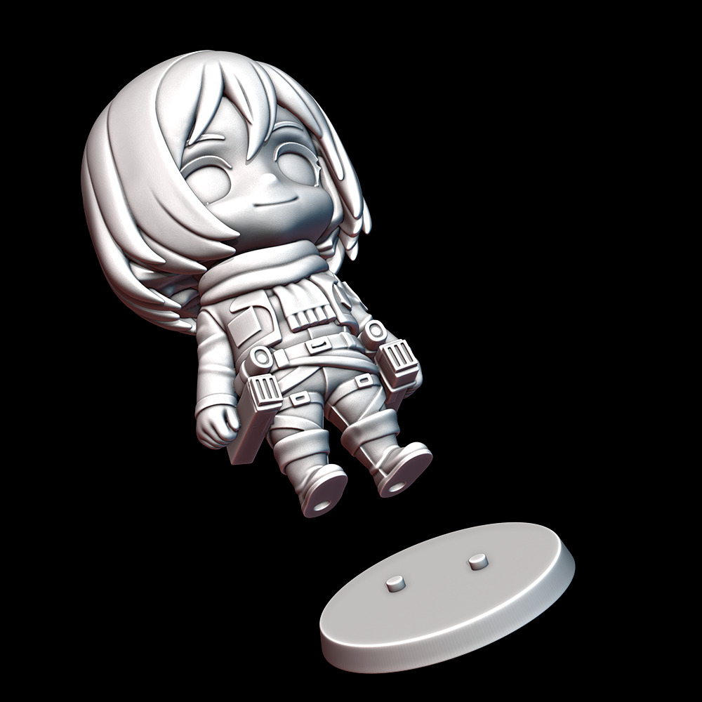 Chibi Mikasa 3D print model_4