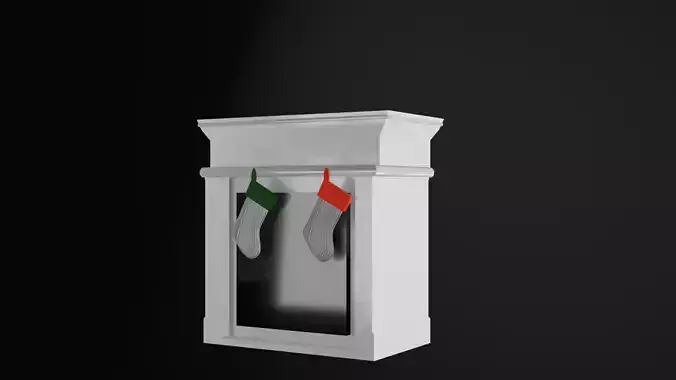 Christmas fireplace with stockings