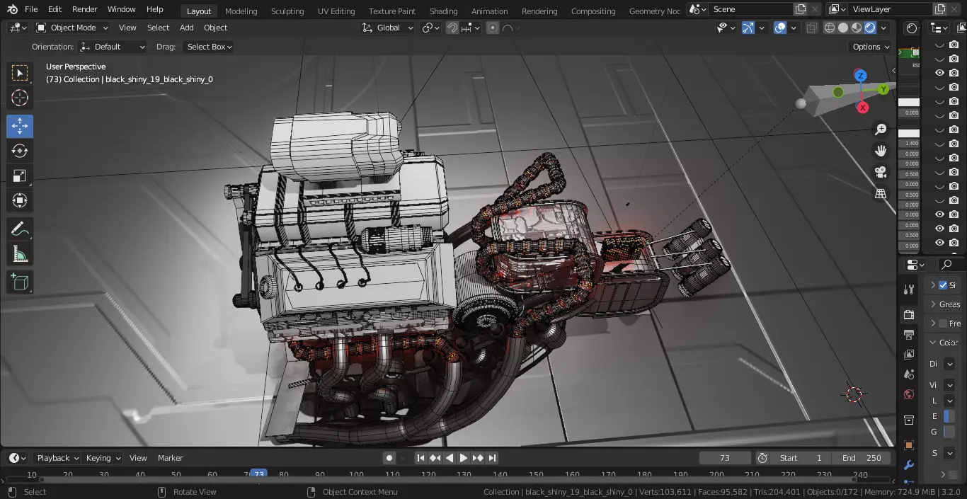 SCI-FI POWERBIKE Low-poly 3D model_5