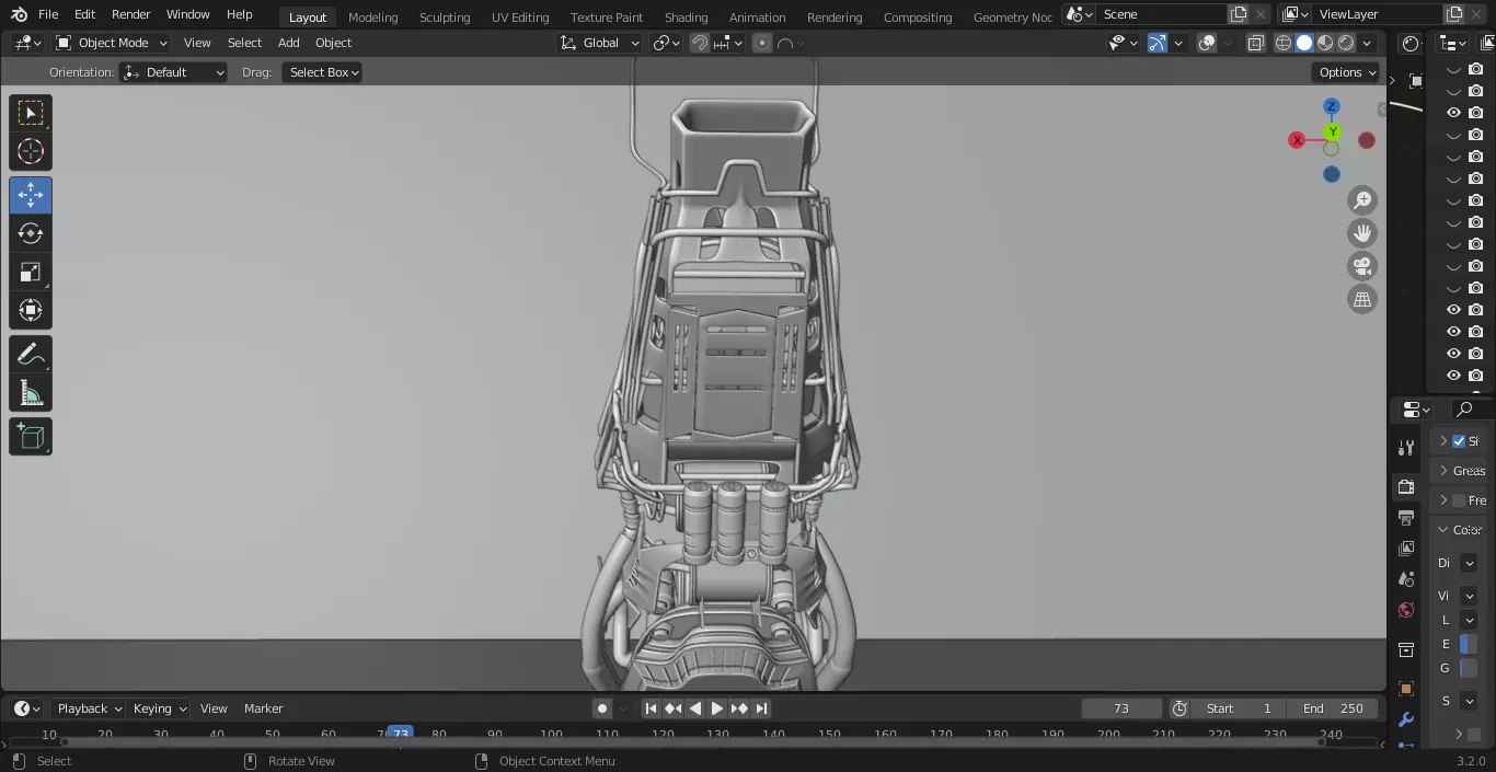 SCI-FI POWERBIKE Low-poly 3D model_9