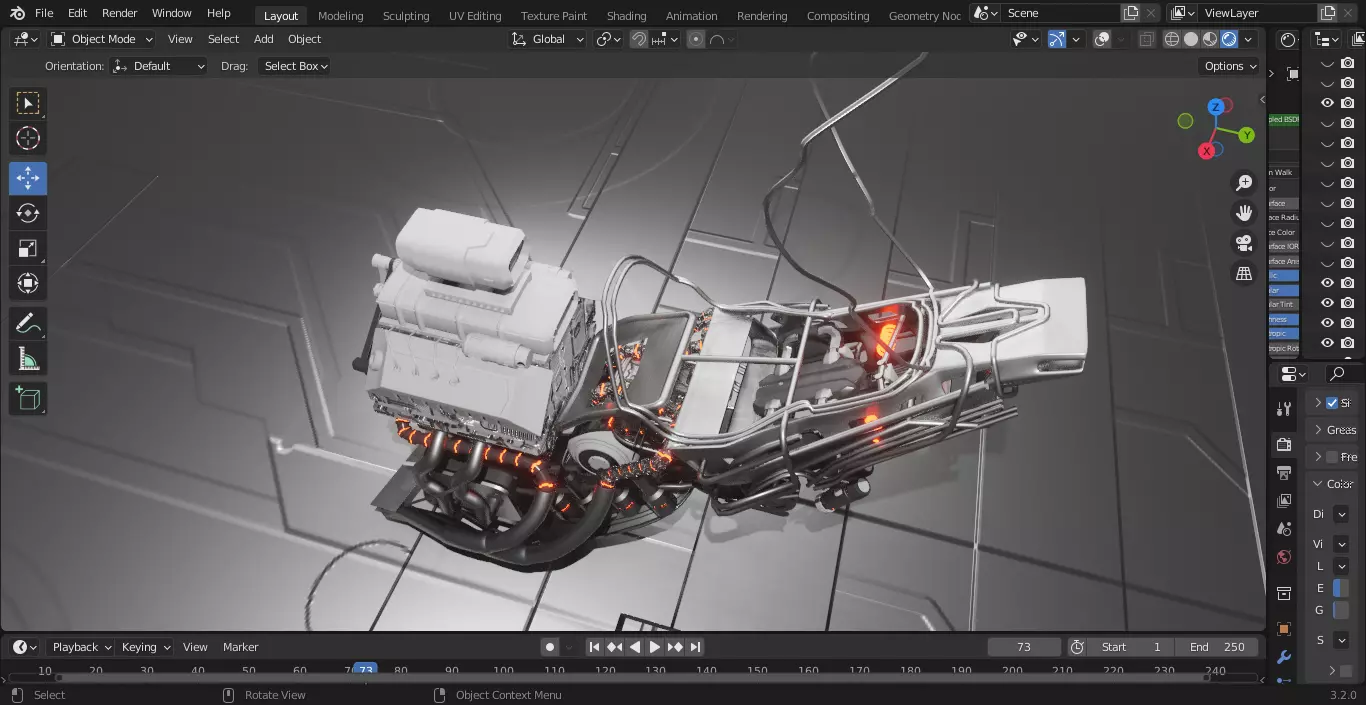 SCI-FI POWERBIKE Low-poly 3D model_6