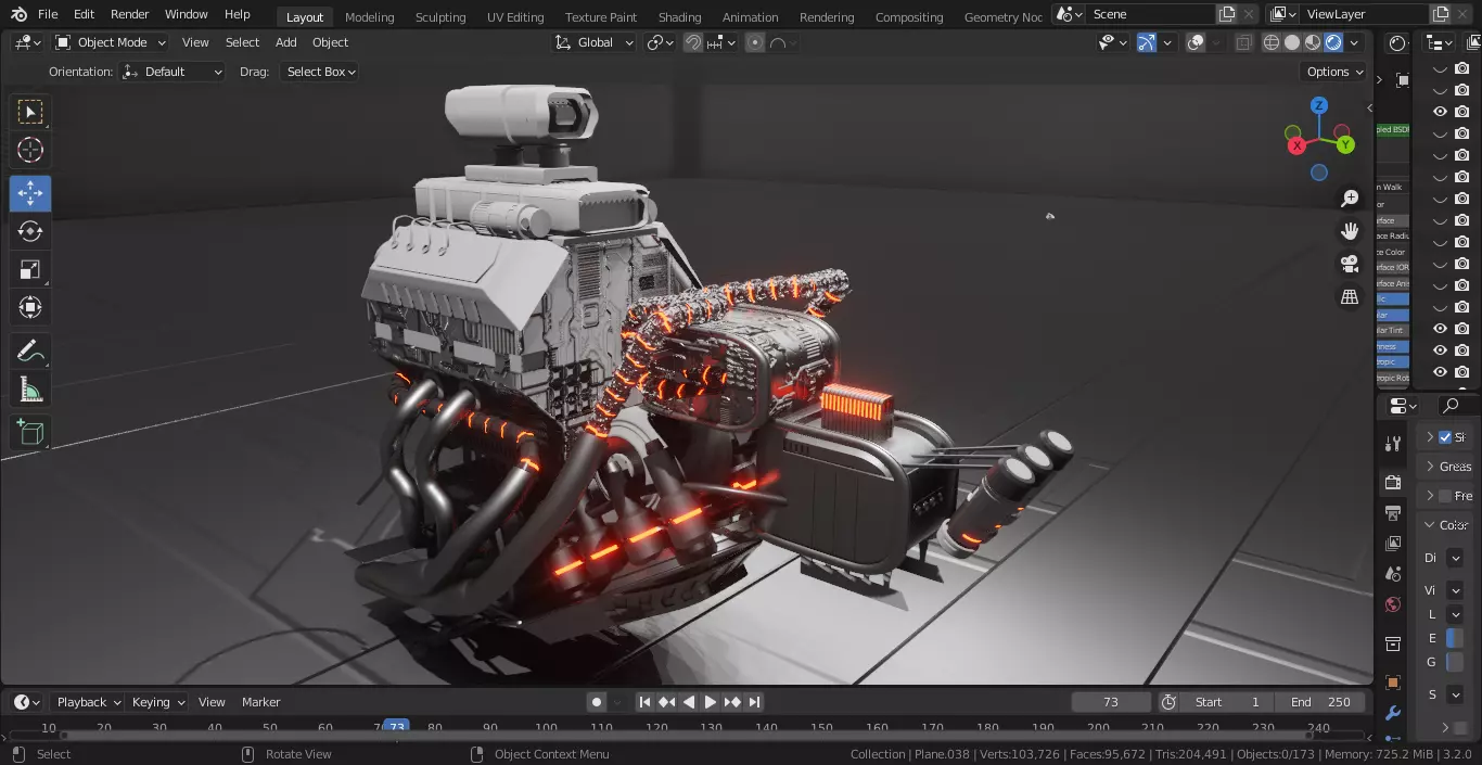 SCI-FI POWERBIKE Low-poly 3D model_4